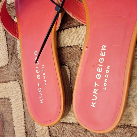 Ladies sandals, orange,  size 9 - Picture 2 of 4